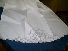 COPPIA ASCIUGAMANI O TENDINE LINO E SFILATO SICILIANO