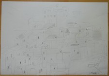 Gabriele Mattera 1929 - 2005 Ischia penna a inchiostro 1961 firmata