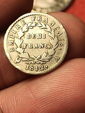 RARO FRANCIA NAPOLEONE BONAPARTE ARGENTO DEMI 1/2 MEZZO FRANCO FRANC 1812 A
