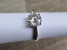 Anello Solitario Donna in Argento 925 Anallergico con Pietra sintetica 1 Ct Tg.8