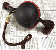 Antica custodia per polvere da sparo portatile giapponese Kayaku-Ire fiaschetta per polvere Hinawaju H5,3 pollici