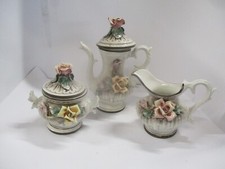 Set da tè Capodimonte e vassoio da portata in ceramica 15" x 12"