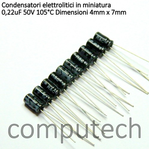 Pezzi 22uf 50v 105 c - 0,22uf, 105°c