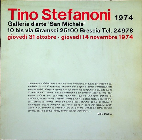 Tino stefanoni 1974 galleria - tino,