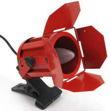 Rara lampada a morsetto rossa