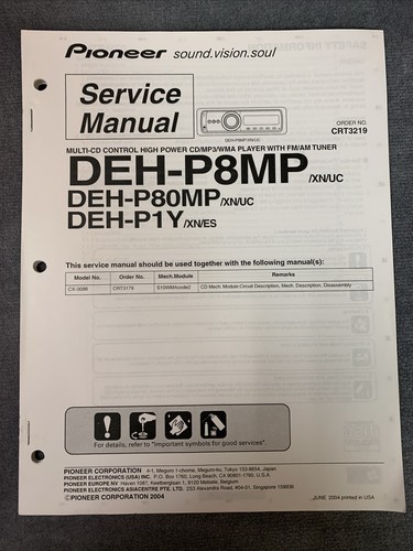 Pioneer deh p8mp - deh-p8mp,, deh-p80mp