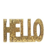 Hello Sign Gold Sequin Decor