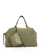 Loristella Borsa a mano pelle scamosciata Denia Verde