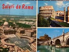 Cartolina d'epoca Saluti da Roma Via Scluti riproduzione vietata pubblicata 1967