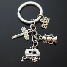 Portachiavi vintage 2022 rimorchio carro camper campeggio lanterna charms regalo portachiavi