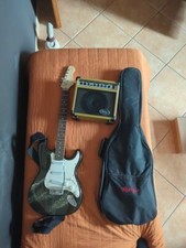 Chitarra elettrica nera e bianca con amplificatore marca Roling's, come nuova 