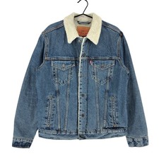 Giacca Trucker In Denim Sherpa