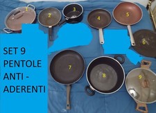 Lotto 9 pentole antiaderenti diversi marchi usate alessi, agnelli, tognana, ecc