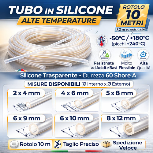 Tubo silicone trasparente - tubo,