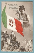 ITALIA BANDIERA ALPINI - Cartolina Originale d'Epoca FP Viaggiata nel 1917