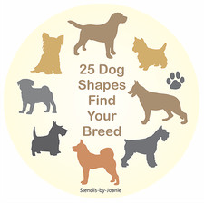 Stencil cane Beagle Yorkie