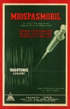 PUBBLICITA' FARMACEUTICA - "MIOSPASMORIL"    ANA di Piero BOZZALLA Torino- 1949