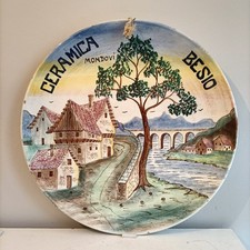 MONDOVÌ VEDOVA BESIO GRANDE PIATTO PUBBLICITARIO ANNI 30 CERAMICA POPOLARE cm 40