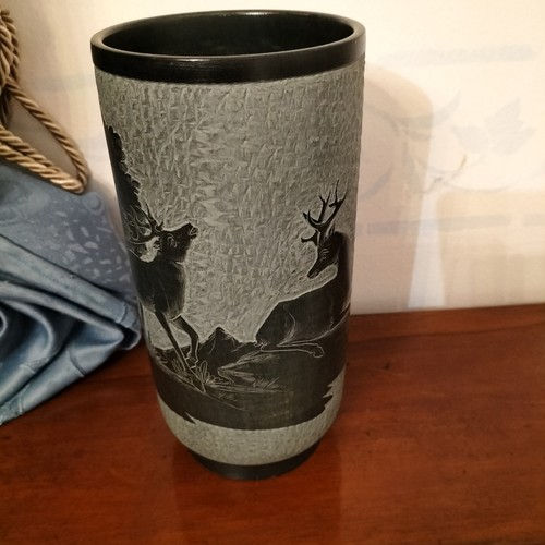 Vaso pietra verde intagliato - pietra,