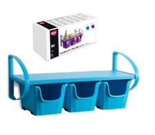 Mensola blu da parete per cameretta bambini asilo 3 box scorrevoli 81 x 33 x ...