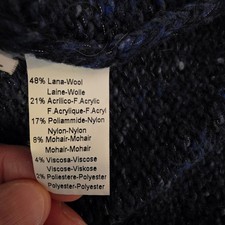 Cardigan blu Donna L lungo Lana/Mohair Made in Italy Mirea caldo elegante