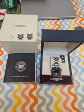 Orologio Longines Hydroconquest Quadrante Nero Acciaio Inox Lusso Uomo Quarzo