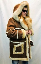 Vero 100% pelle di Pecora Montone Pelle Vero Fox Marlboro Giacca Trench S-8XL