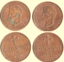 NAPOLI -Francesco II - 10 Tornesi 1859 - 2 monete
