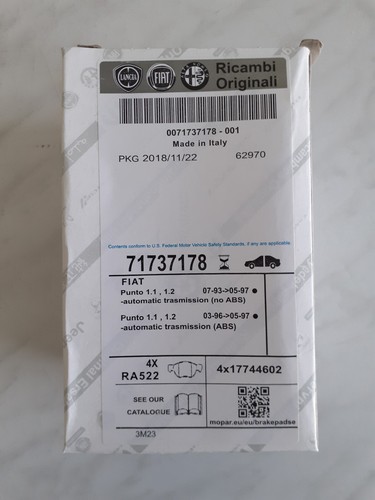 Pastiglie freno 71737178 - pastiglie,