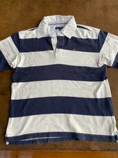 TOMMY HILFIGER+POLO+BLU BIANCO+TG XS (12)+ORIGINAL 100%++MANICA LUNGA++REUSE+MAN