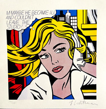 Roy Lichtenstein Litografia "M-Maybe" COA originale firmata numerata limitata