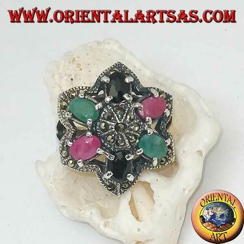 Anello argento 925 fiore di - anello, 925‰