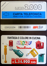 SCHEDA TELEFONICA SIP - LIRE 2000 NUOVA - MOULINEX MOSAIC -