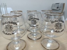 Vecchia Romagna Brandy set 6 bicchieri in vetro nuovi 