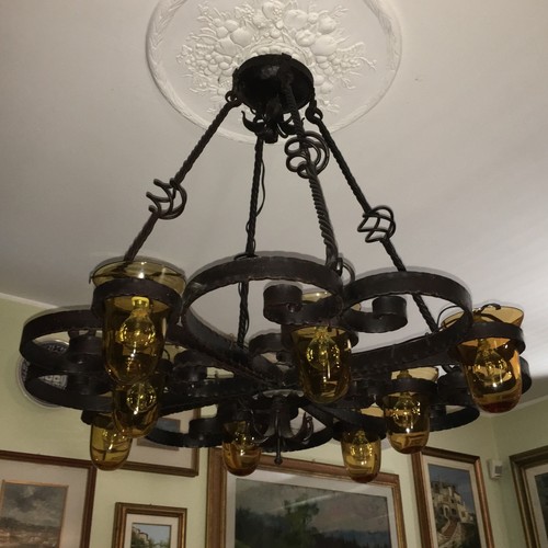 Lampadario ferro battuto - lampadario, in