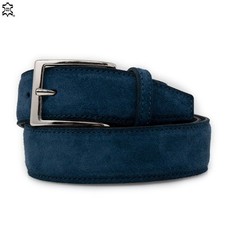 Cintura blu scamosciata da