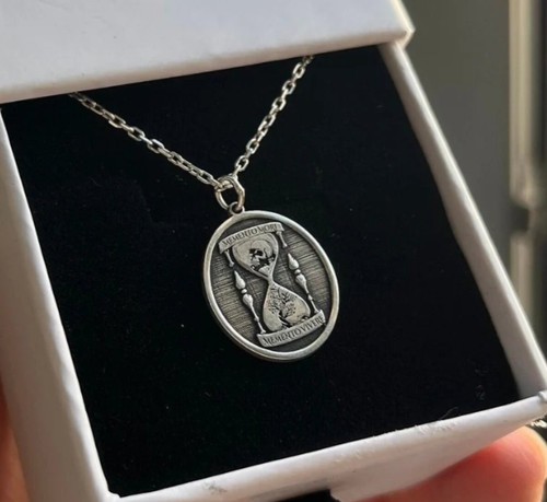 Collana memento mori incisa - collana,