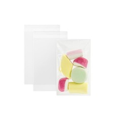200 BUSTINE TRASPARENTI CELLOPHANE 6x10+3 SACCHETTI ADESIVE ALIMENTI GIOIELLI