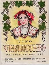 13/ ETICHETTA DI VINO VERDICCHIO CUPRAMONTANA ANCONA - CON VIGNAIOLA