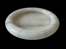 Svuotatasche Vintage in marmo bianco di Carrara diametro 28 cm. circa anni 60