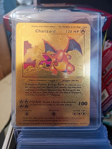 Pokemon charizard 120hp gold - pokemon,