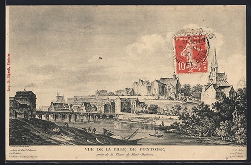 Cpa pontoise vue la ville - pontoise,,