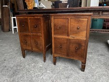 COPPIA COMODINI NOCE LUIGI XVI INGINOCCHIATOIO PATINA ORIGINALE