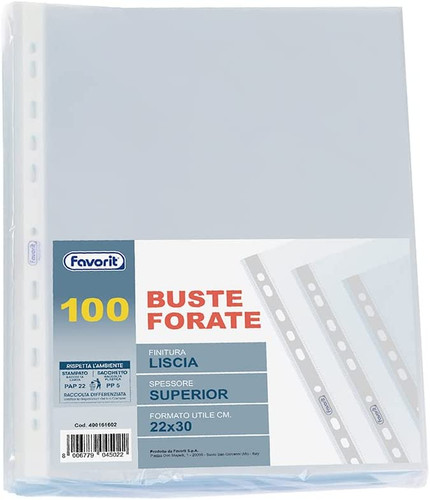 100 buste perforate lisce - perforate,