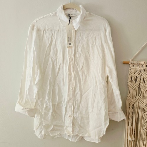 Blusa zara 100 lino - lino, ls