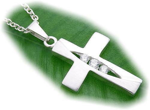 Ciondolo croce zirconia vero - croce,