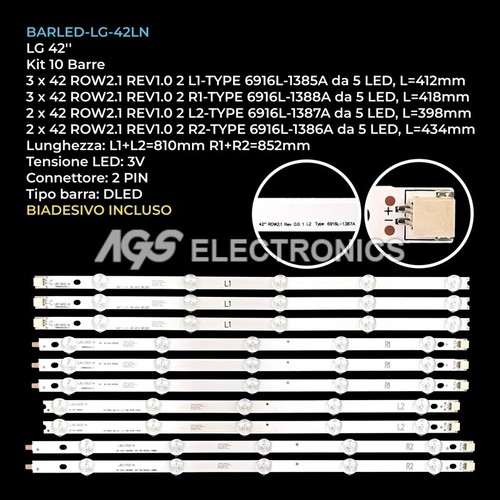 Kit barre strip led lg - 10,