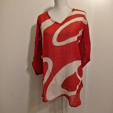 Blusa  maglia kaftano da donna tg m 42  coca cola estate in cotone mare piscina