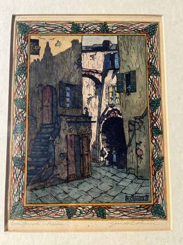Gravure colorée originale