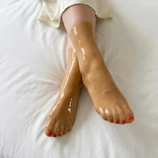 Transparent latex socks - transparent,